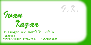 ivan kazar business card